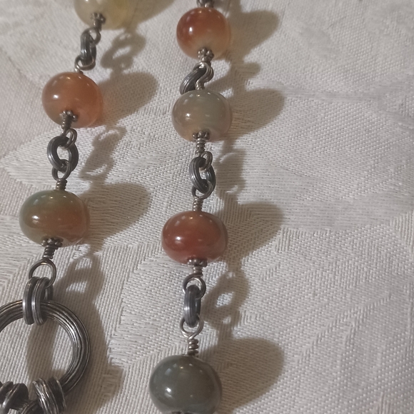 Stephen Dweck Beaded Y Drop Toggle Necklace, SS - Picture 9 of 13